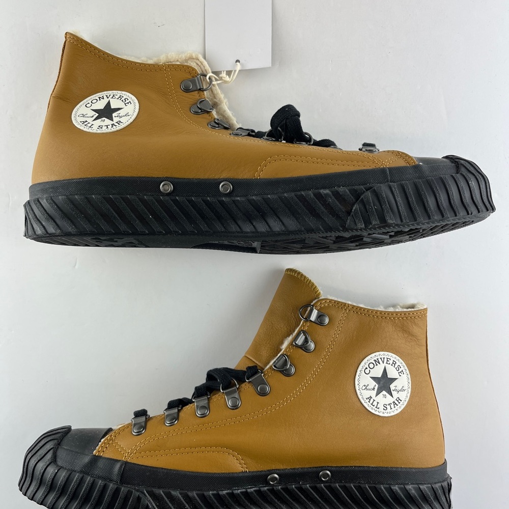 Converse Chuck 70 Bosey Hi Sneaker 168161C Wheat Leather Lined Mountain Custom - Picture 6 of 15